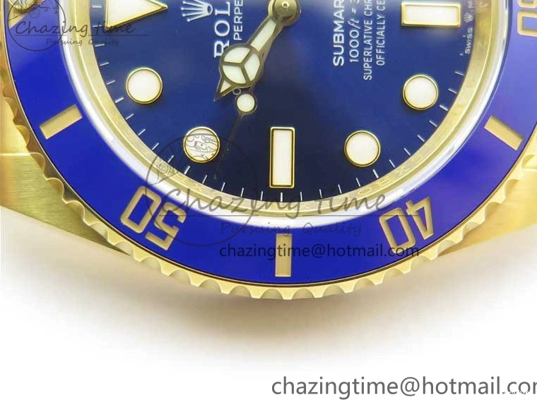 MiroTime 1223 Unisex Submariner 41mm 126618 LB YG EWF Blue Dial on YG Bracelet A 2615